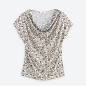 Beacon Jacqueline Short Sleeve cowl neck Top floral SP